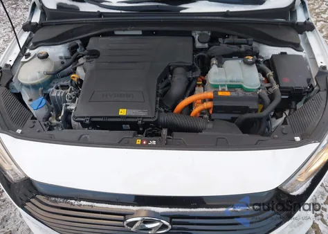 2017 Hyundai Ioniq Hybrid Blue z USA, uszkodzony, nr VIN KMHC65LCXHU031884